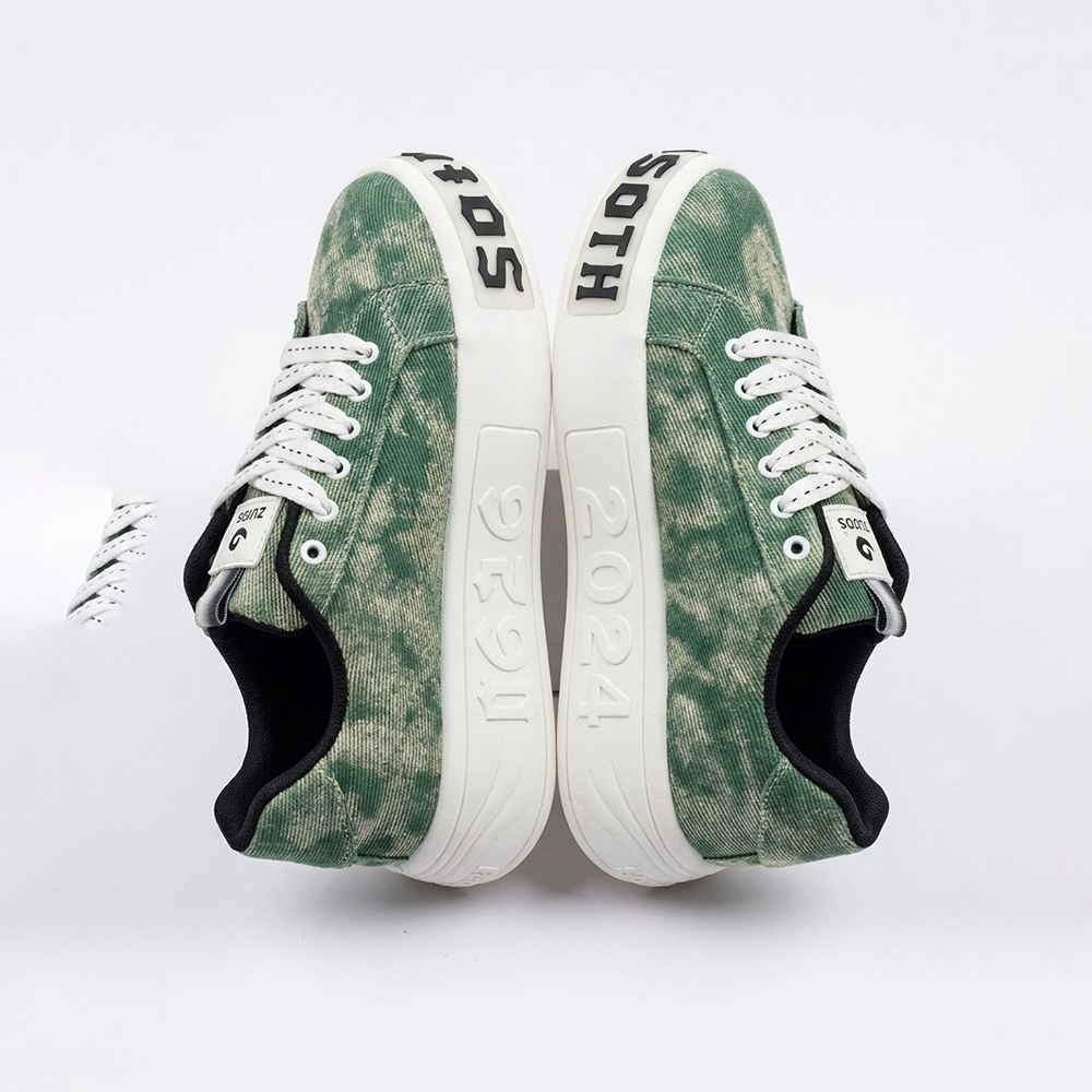 Acid-Wash Canvas Platform Sneaker