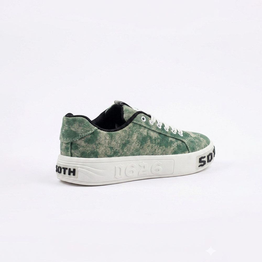 Acid-Wash Canvas Platform Sneaker