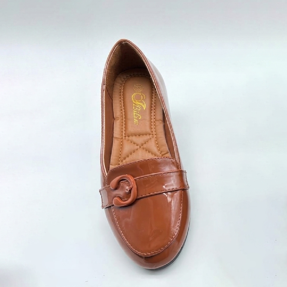 Chic Patent Buckle Loafers