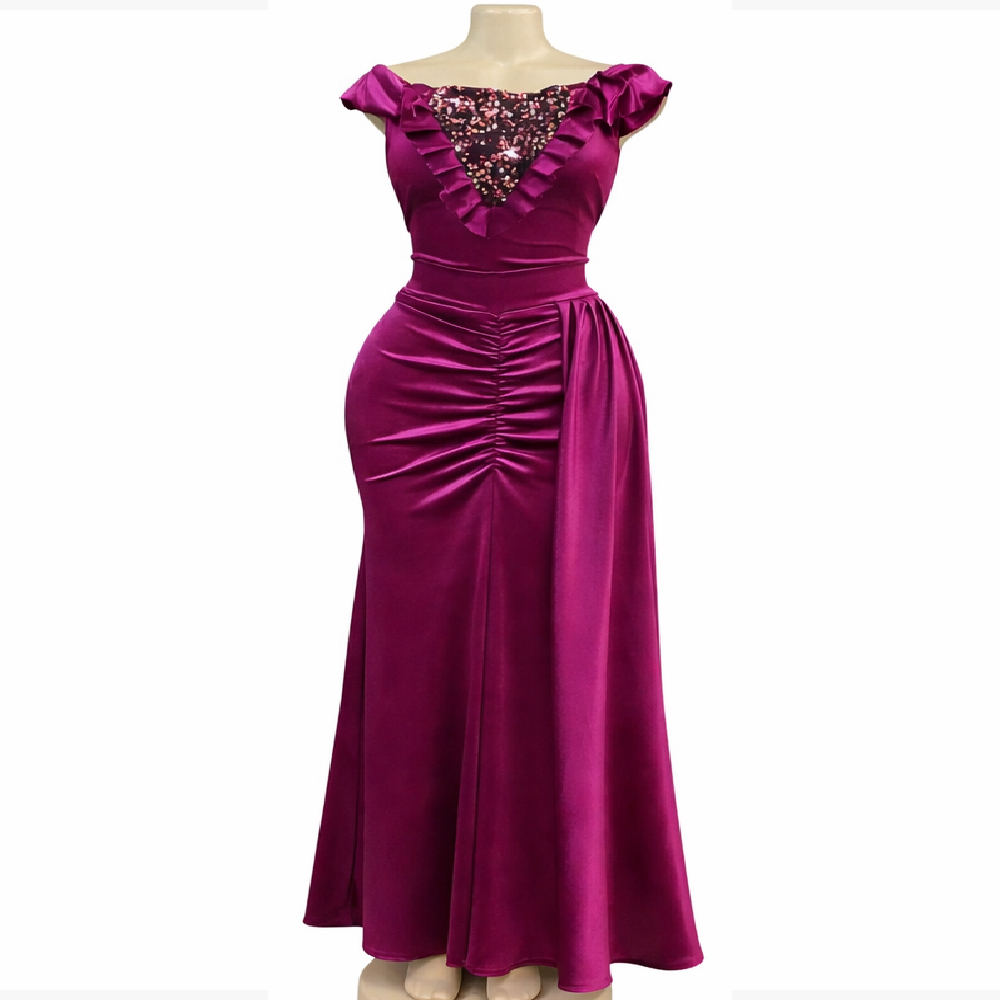 Ruffled Mermaid Evening Dress
