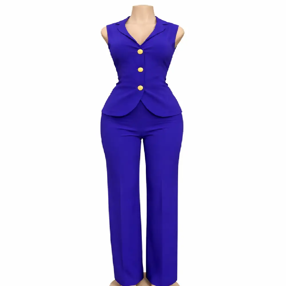 Sleeveless Waistcoat Pant Suit
