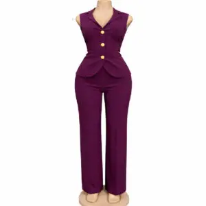 Sleeveless Waistcoat Pant Suit