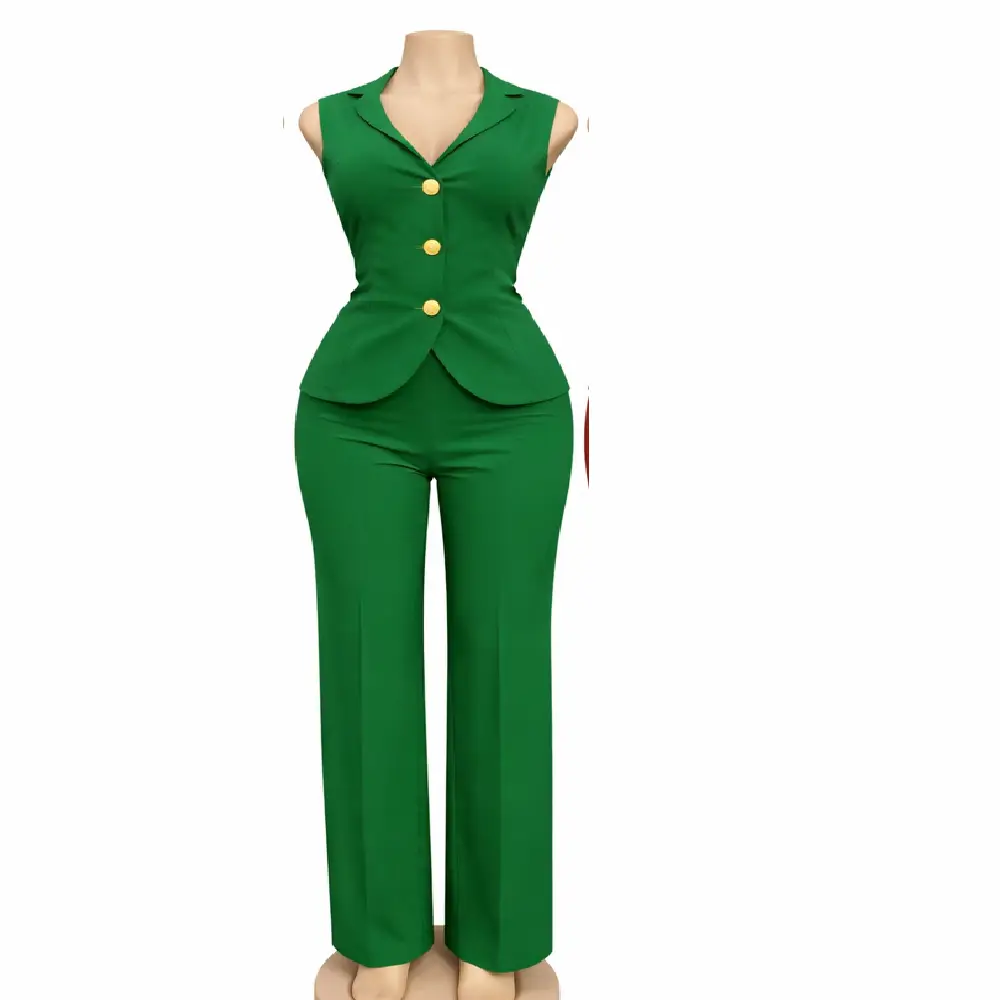 Sleeveless Waistcoat Pant Suit