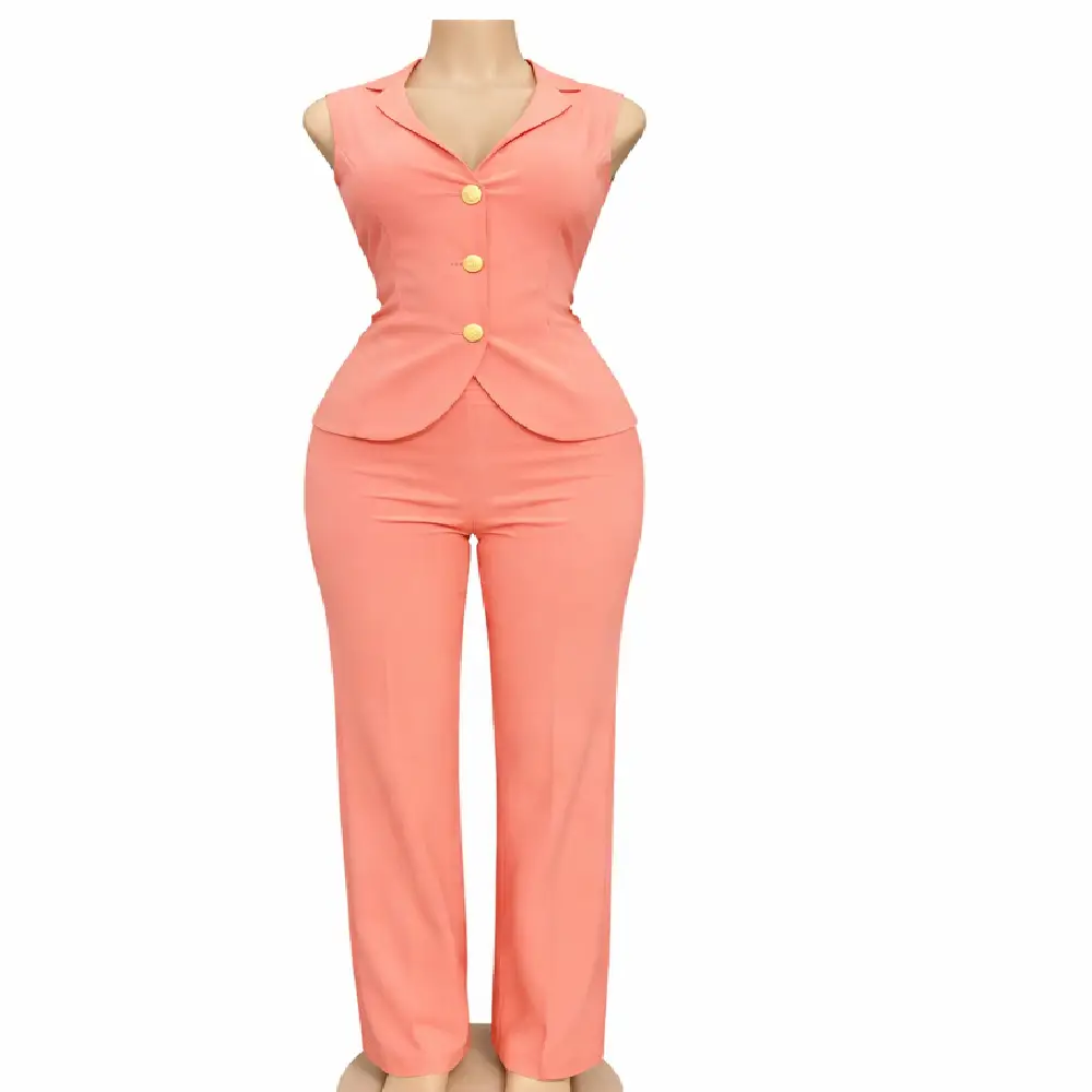 Sleeveless Waistcoat Pant Suit