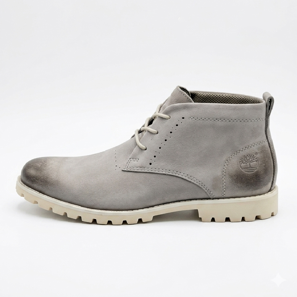 Timberland Gray Nubuck Brogue Chukka Boots