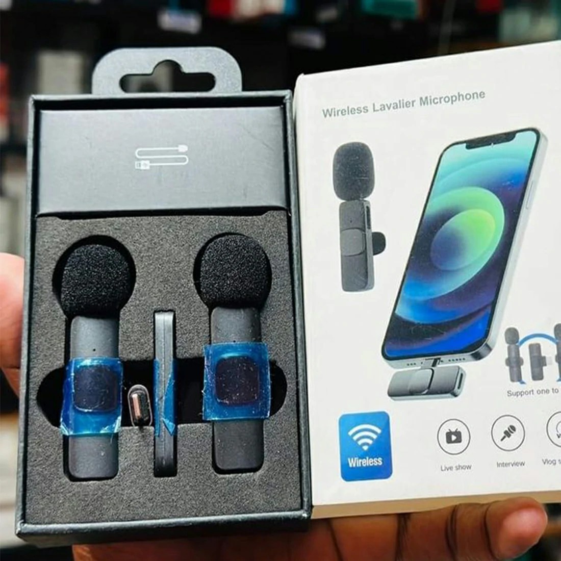 Wireless Lavalier Microphone (Dual Clip Mic Set)