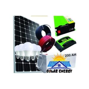 Tai 350w Solar Panel Full Kit System/ Complete Set With 350w(watts) Solar Panel/ 12V 200Ah Solar Battery Grey / 32″ Inch Solar LED TV( Ac/DC) , Switch+ Sockets, 2.5 Solar Charger Controller 30A MPPT Solar Charge Controller/ 2.5mm Solar Cable/ DC Bulbs 10 Pcs