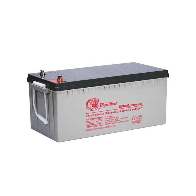 Tiger Head 12V Fast recharge Solar Battery And Inverter 200Ah 12V Fast recharge capability Excellent charge- Grey