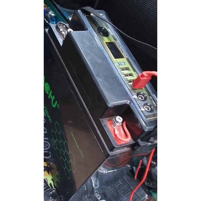 Multifunctional Solar Gel Battery Rechargeable With USB In-Built Controller & Inverter ( DC 5V Output ~12V Output ) 20AH 6-FM-20~ 12Volts / 10Hours/ Of Operation After Full Recharge - Black