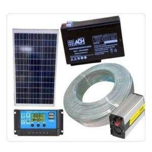 German Technology MONO Solar Full Kit System/ 50AMPS Battery/ 100W(Watts) Mono Solar Panel/ Charger Controller 10A / Inverter 300w / 100 Meters Solar Cable/ DC Bulbs/ pulse 4ways Extension (complete set / Full kit)Product details Introducing the German Technology Solar Panel Full kit , includes , 100w Tai Energy solar panel MONO , 50Ah Solar Battery, German king 10A Solar Charger Controller, 300w Solar Inverter, 5 DC Bulbs, + 4 way Extension. This mono solar full kit system is a great way to reduce your reliance on fossil and save money on your energy bills. It is also sustainable and environmentally friendly option. This mono solar converts sunlight into electricity, which is then stored in the solar battery.