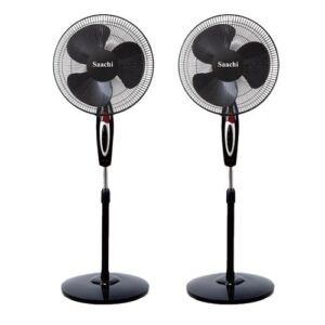 Saachi Buy One Get One Free 3 Speed Round Base Stand Fan – Black