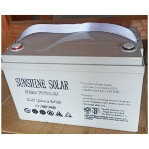 Sunshine 100AH, 12V/20HR Solar, Fast Changing Sealed Rechargeable Deep Cycle Battery -Grey