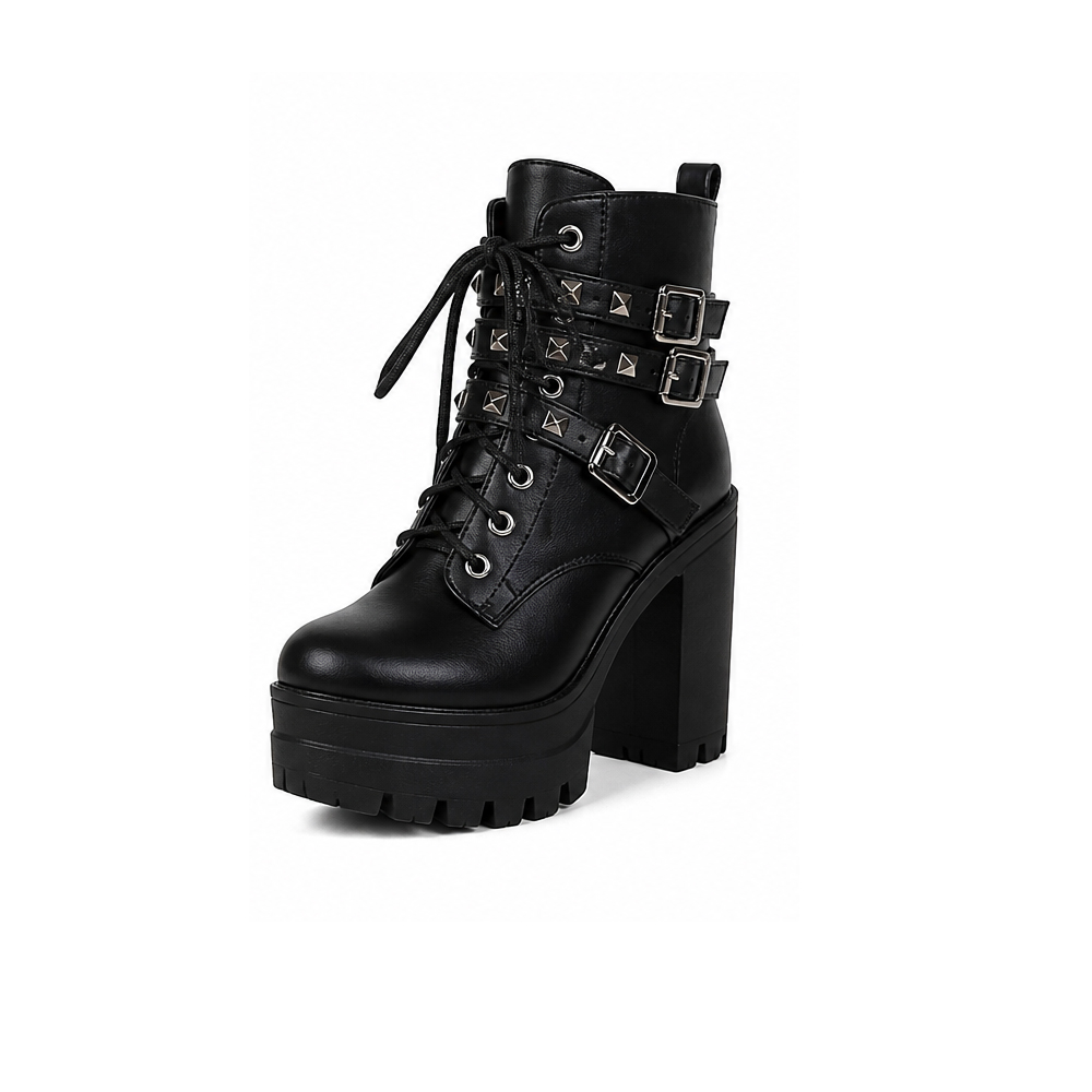 Midnight Rebel Chunky Platform Ankle Boots