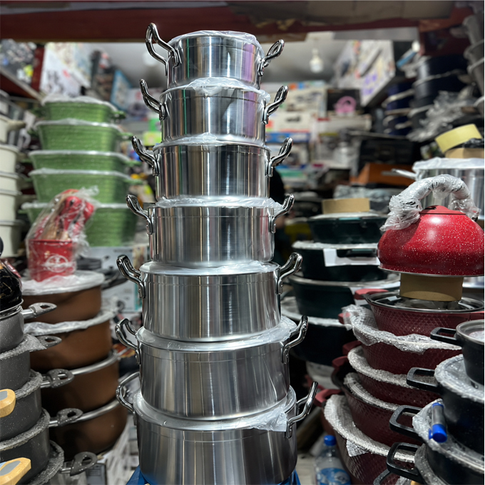 Premium 7-Piece Heavy-Gauge Aluminum Sufuria Cooking Pot Set