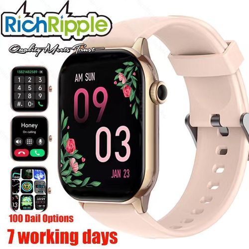 RichRipple GS77 Plus Smartwatch Bluetooth Calling 2.01-inch Display 24H Heart Rate Sleep Tracking IP68 Waterproof 100 Sports Modes Can Last For About A Week.