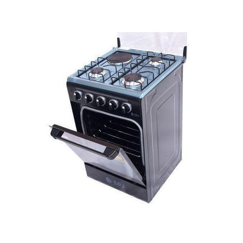 SPJ 50x50cm 3 Gas Burner + 1 Electric Plate Cooker With Gas Oven – multicolor