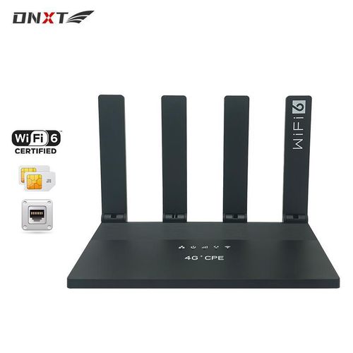 4G+ WiFi 6 CPE Router – 300Mbps LTE, SIM Slot unlocked for Airtel, MTN, Lycamobile, and other SIM cards, 4 Antennas, 4 LAN Ports, High-Speed Wireless for Home & Office - Black