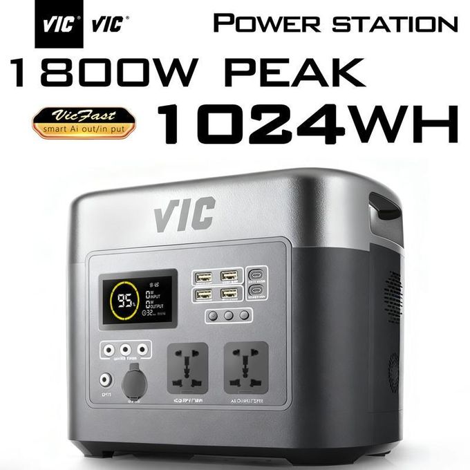 VIC ♛True 1024Wh Power Station 1800W peak) AC Output LiFePO4 Battery Solar Generator Emergency Power