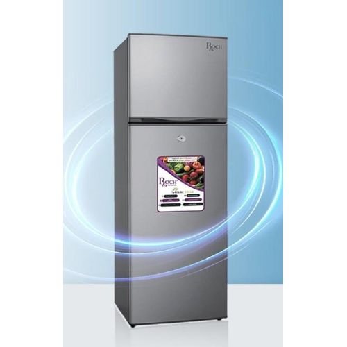 Roch RFR -175DT-W 160 Liters Double Door Top Freezer Defrost Fridge 142 Net Liters, – Inox(2YRS WRTY)
