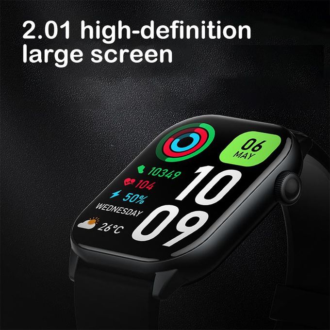 RichRipple GS77 Plus Smartwatch Bluetooth Calling 2.01-inch Display 24H Heart Rate Sleep Tracking IP68 Waterproof 100 Sports Modes Can Last For About A Week.