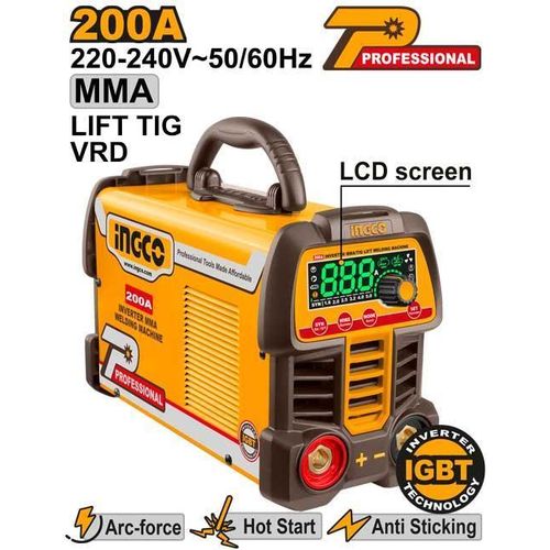 INGCO Inverter MMA welding machine (ING-MMA200691) - Black & Orange