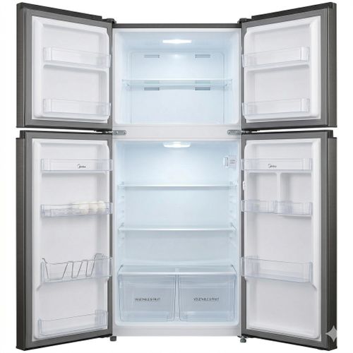Midea MDRT187, 187L (Net) Fridge, Double Door Top Mount Freezer Defrost Refrigerator – Black