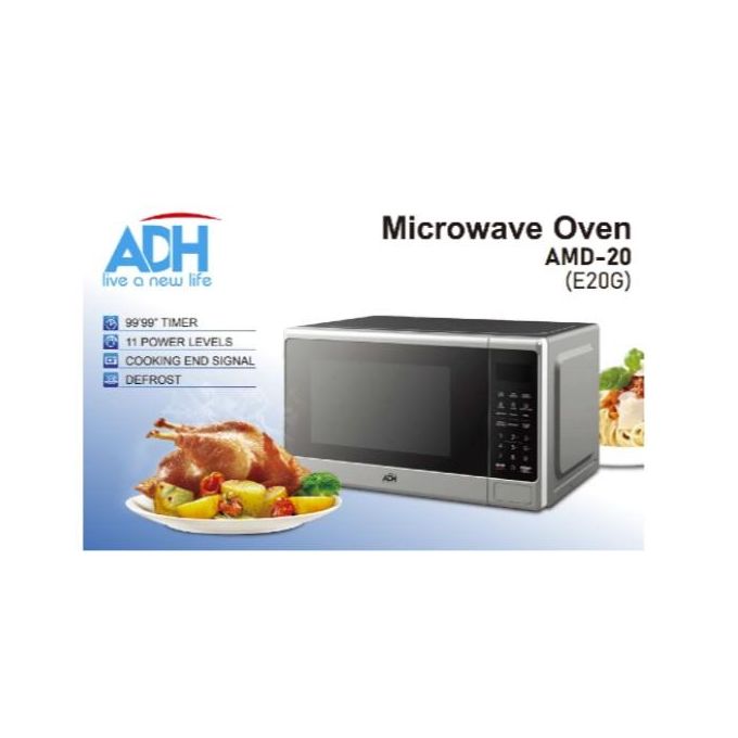 ADH 20 Litres Digital Microwave Oven - Black/Silver(1YR WRNTY)