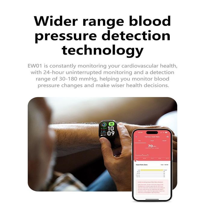 RichRipple GS77 Plus Smartwatch Bluetooth Calling 2.01-inch Display 24H Heart Rate Sleep Tracking IP68 Waterproof 100 Sports Modes Can Last For About A Week.