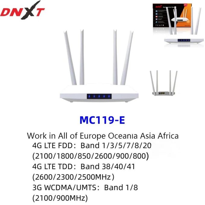 4G LTE/5G Dual Function WiFi Router with SIM Card Slot Supports Airtel, MTN & Lycamobile, 2 Ethernet Ports, Up to 300Mbps High speed.