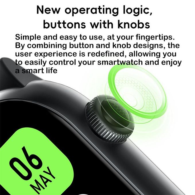 RichRipple GS77 Plus Smartwatch Bluetooth Calling 2.01-inch Display 24H Heart Rate Sleep Tracking IP68 Waterproof 100 Sports Modes Can Last For About A Week.