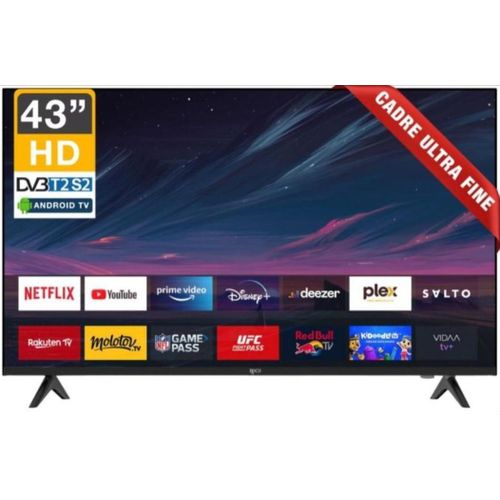 Roch 43 Inch Smart Android Frameless HD LED TV With Free To Air - Black (2YRS WRNTY)